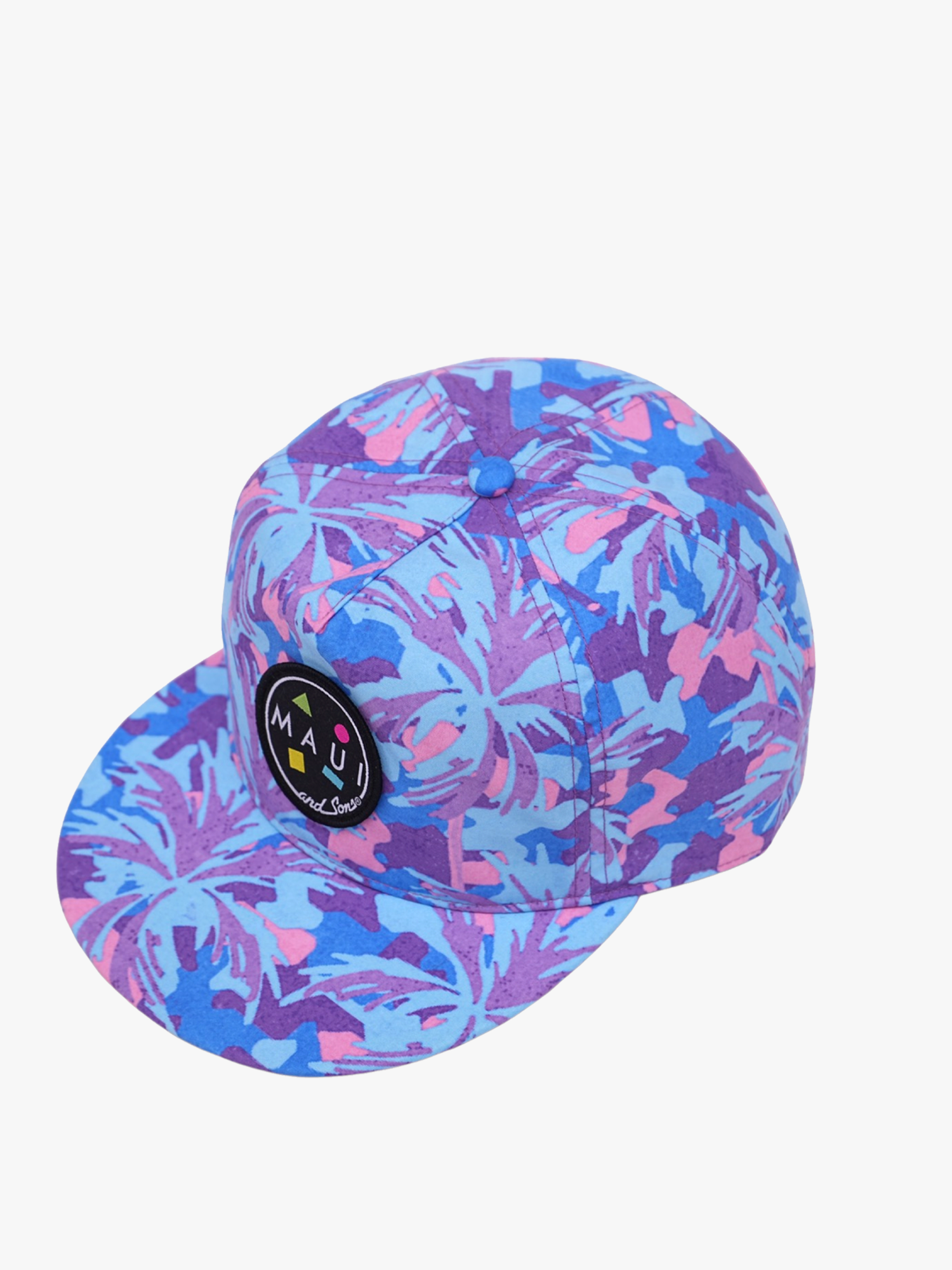 West Coaster Flip-Up Hat: PURPLE - Rain & Hibiscus