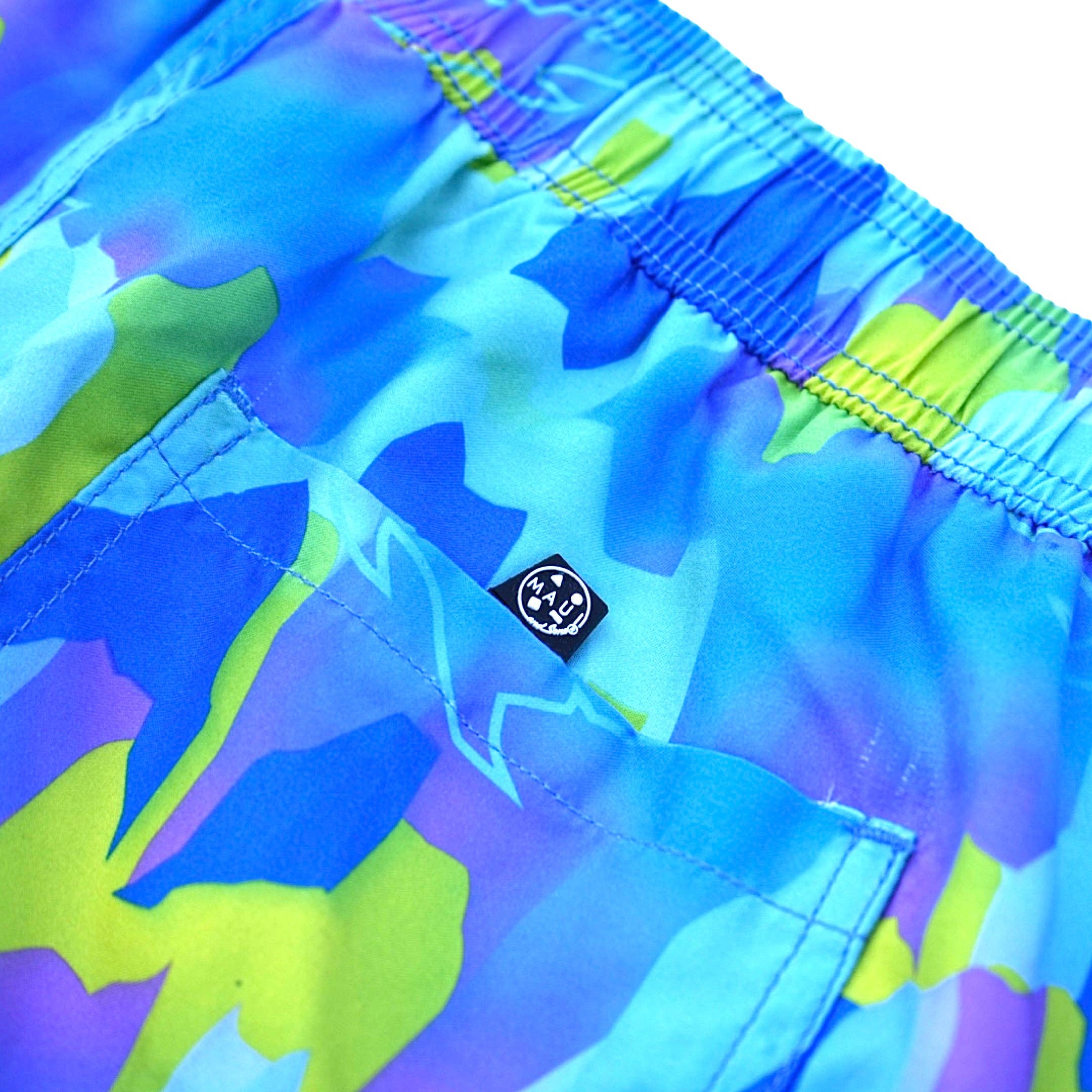 Volcanic Eruption Pool Shorts in Blue: XL / BLUE - Rain & Hibiscus