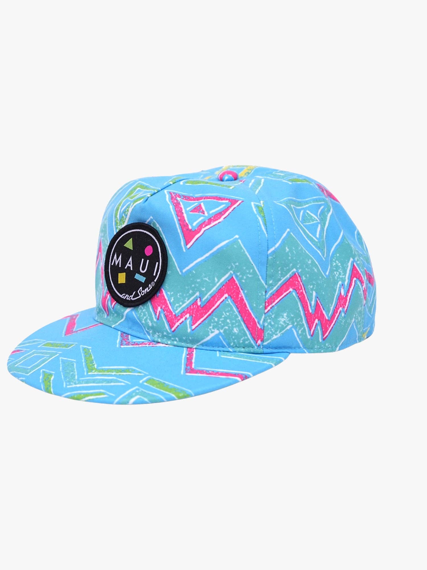 Radicali Flip-Up Hat: BLUE - Rain & Hibiscus