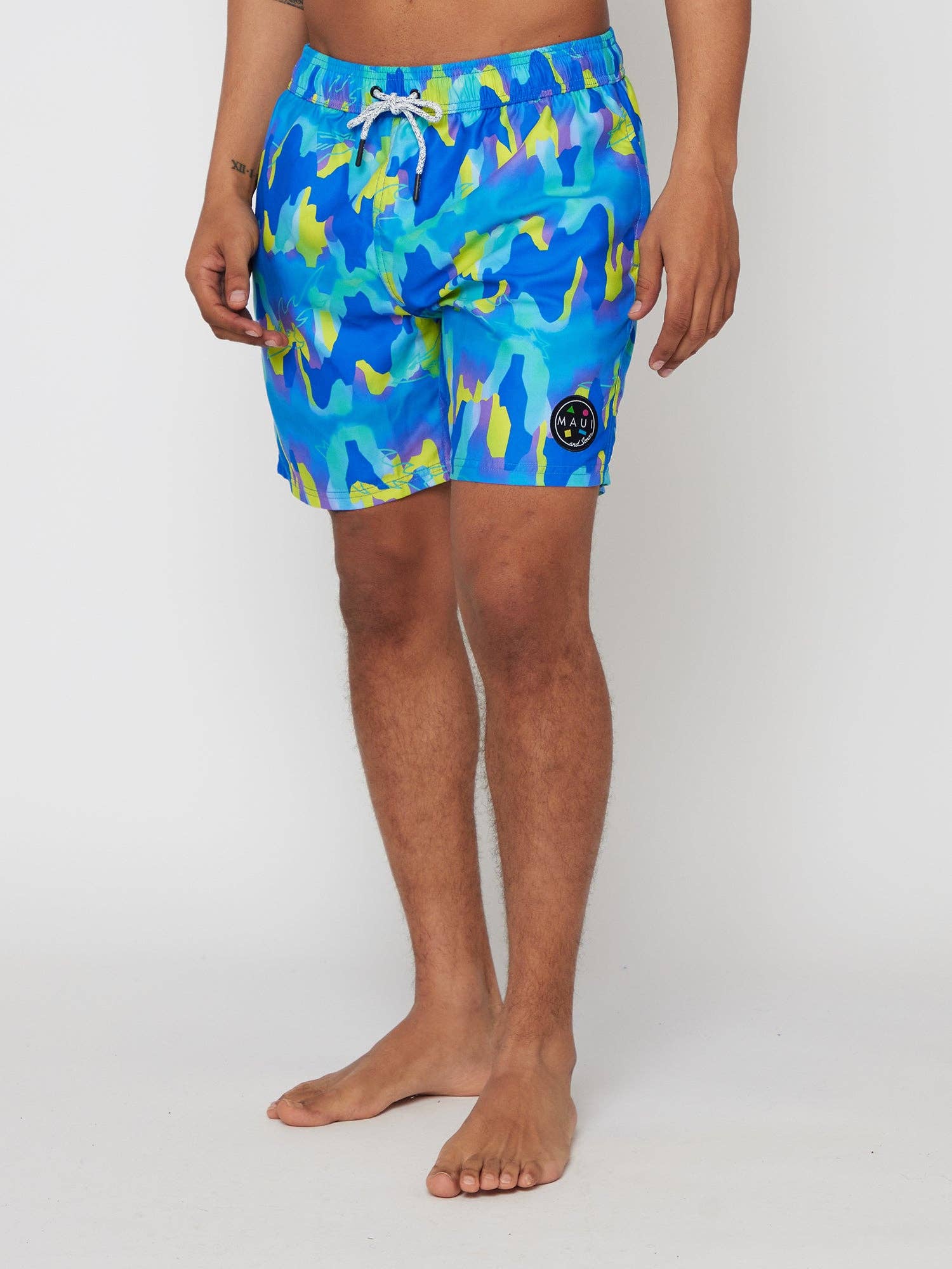 Volcanic Eruption Pool Shorts in Blue: XL / BLUE - Rain & Hibiscus