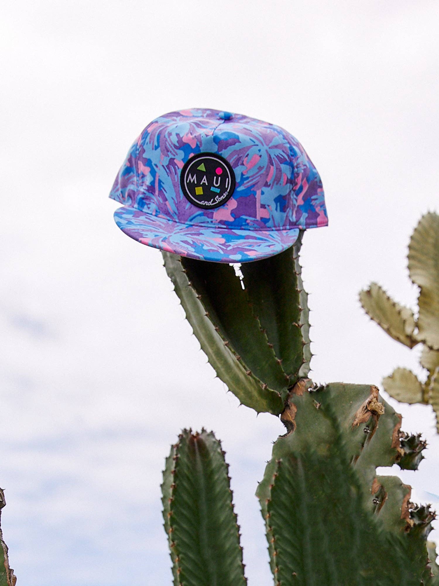 West Coaster Flip-Up Hat: PURPLE - Rain & Hibiscus