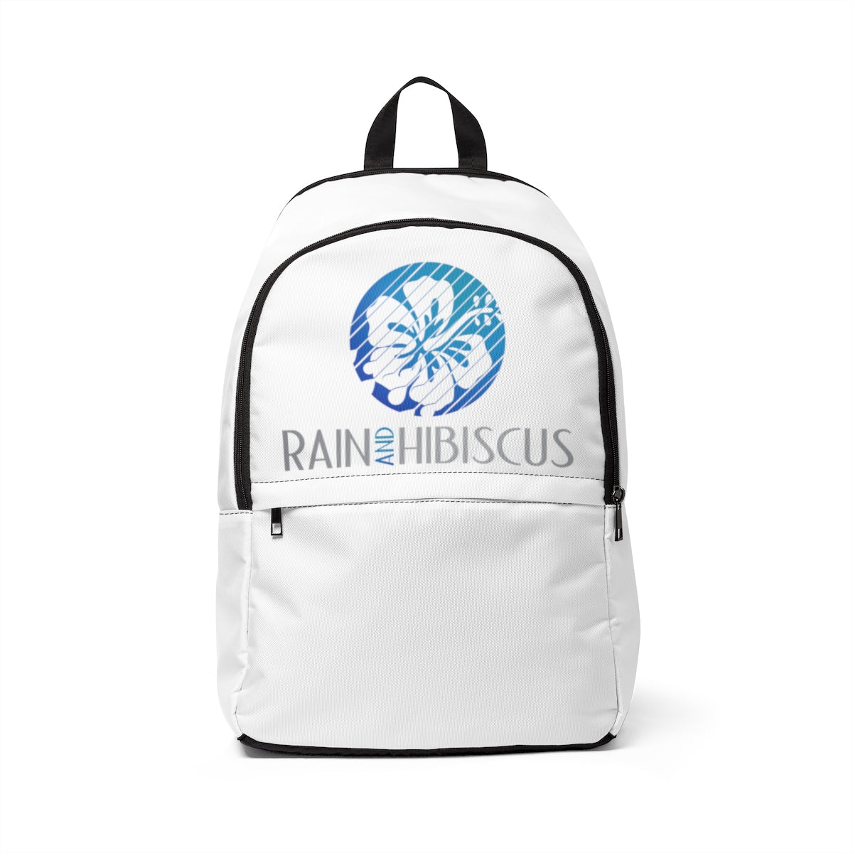 Unisex Fabric Backpack - Rain & Hibiscus