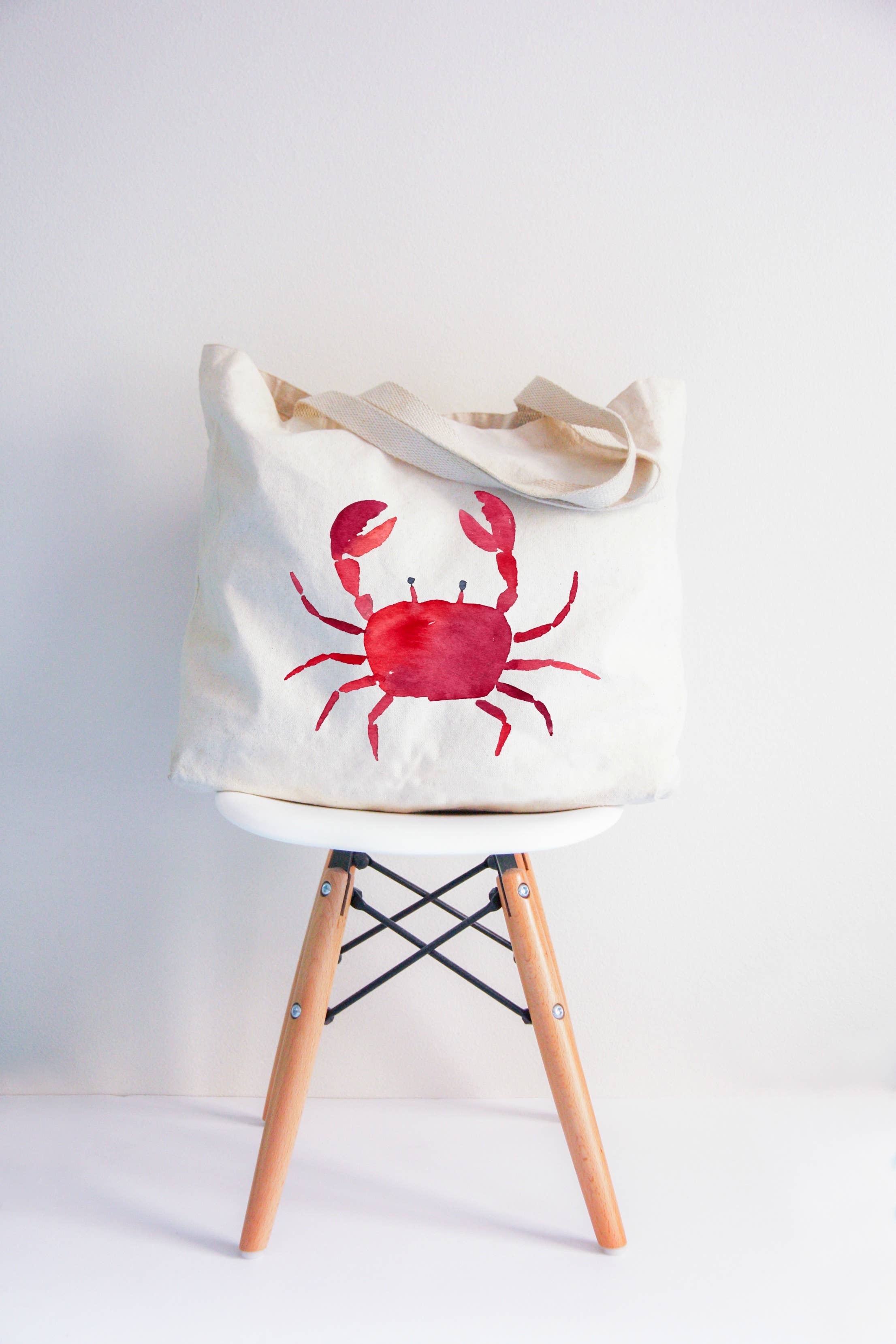 Red Crab XL Tote Bag - Rain & Hibiscus