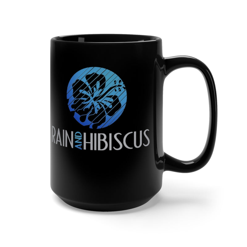 Black Mug 15oz - Rain & Hibiscus