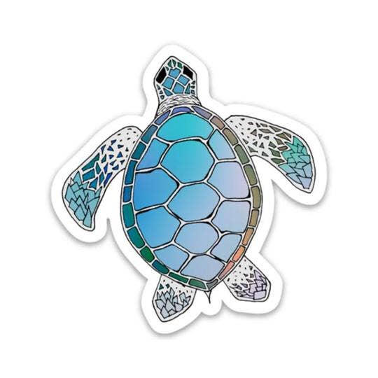 Sea Turtle Sticker - Rain & Hibiscus