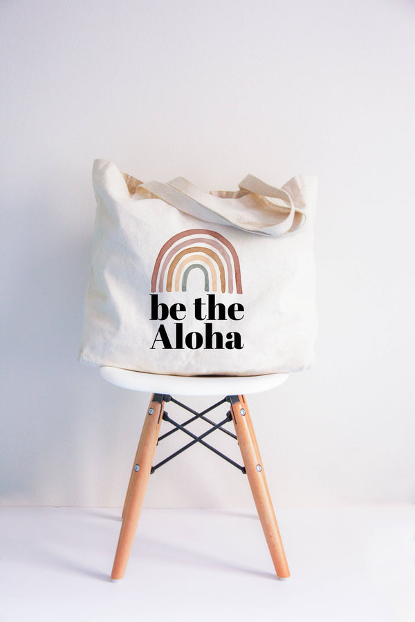 Hawaii Be the Aloha Rainbow XL Tote Bag - Rain & Hibiscus