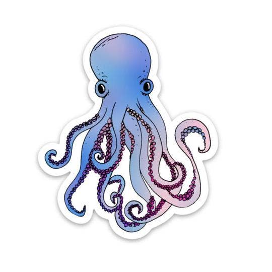 Octopus Sticker - Rain & Hibiscus